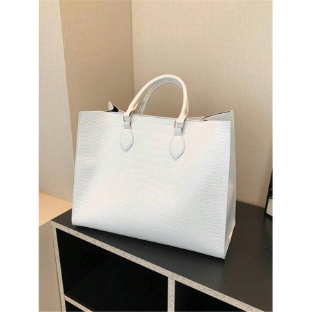 Bolso de mano grande de alta gama con estilo retro en color blanco, nueva moda elegante y versátil para otoño/invierno con