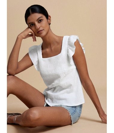 Blusa de cuello cuadrado...