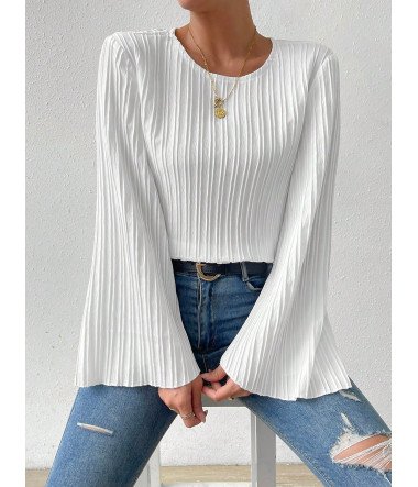 Blusa plisada con mangas de...